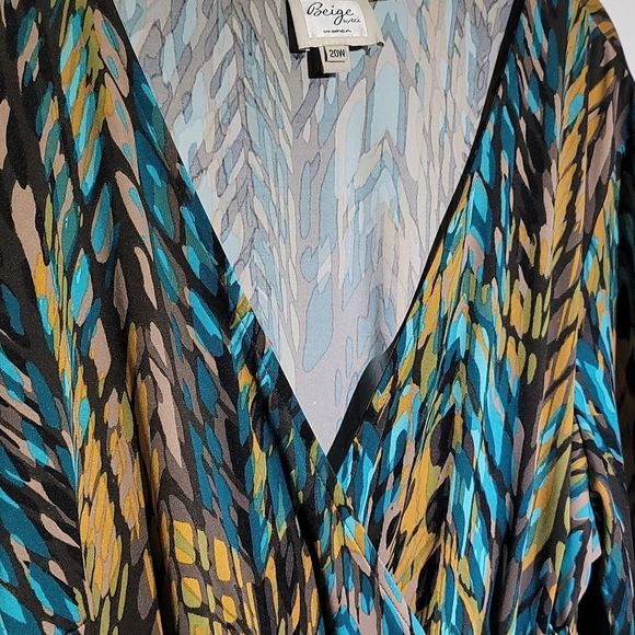 ECI Women's Plus Size Faux Wrap Around Dress - Picture 3 of 9